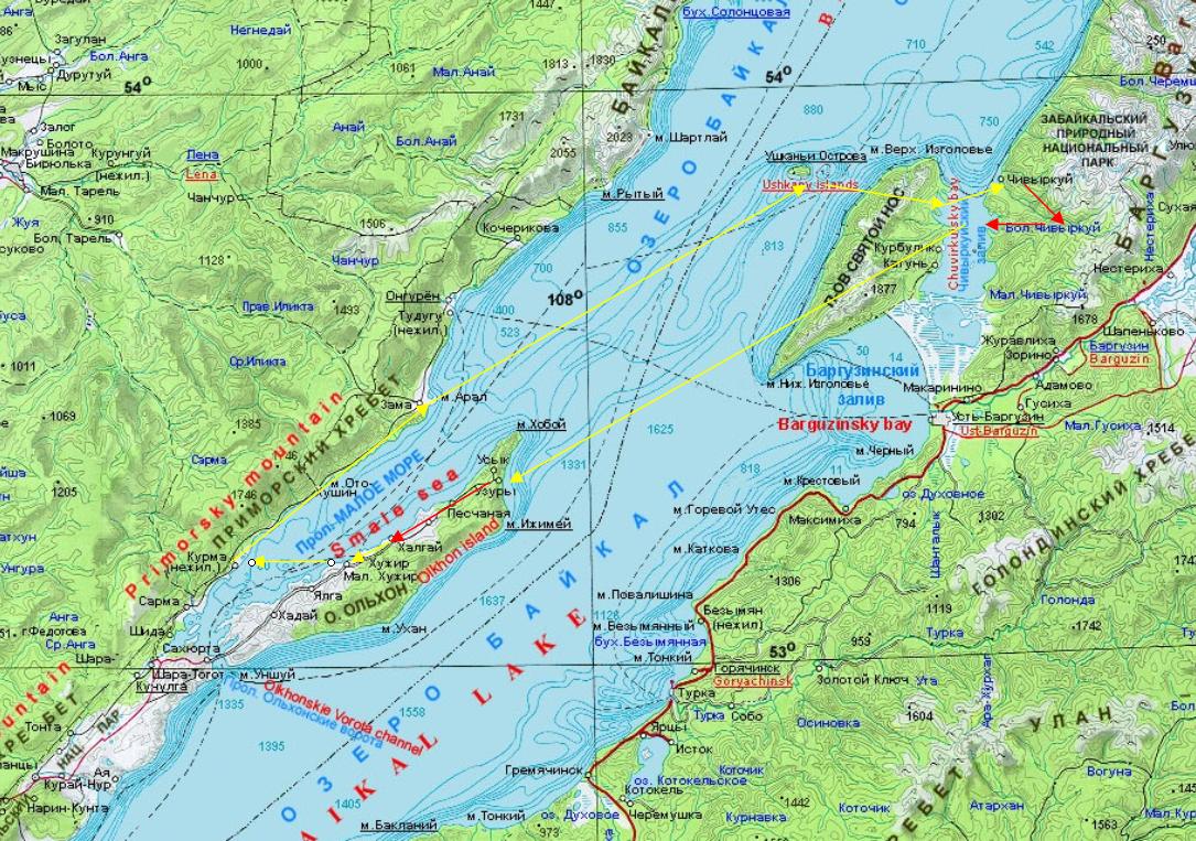 Карта байкала с населенными пунктами